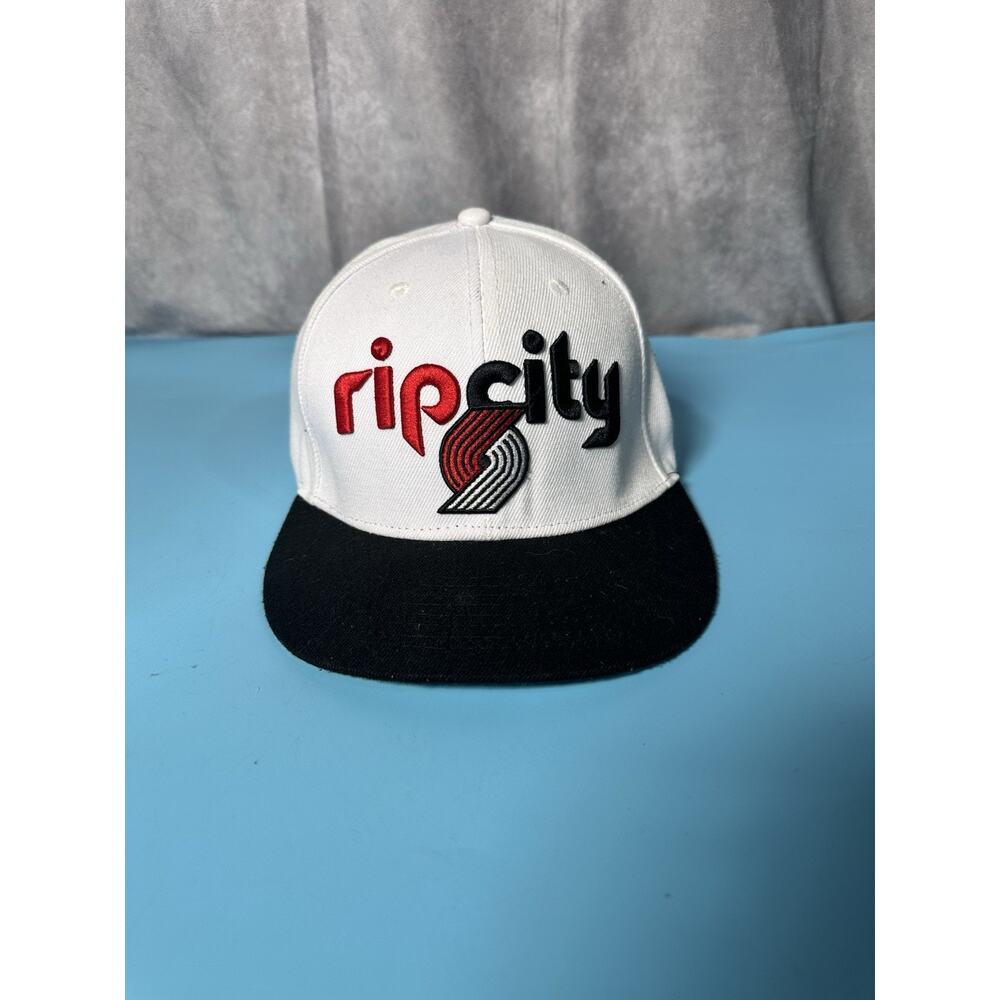 Rip City White & Black Hat Adjustable Size